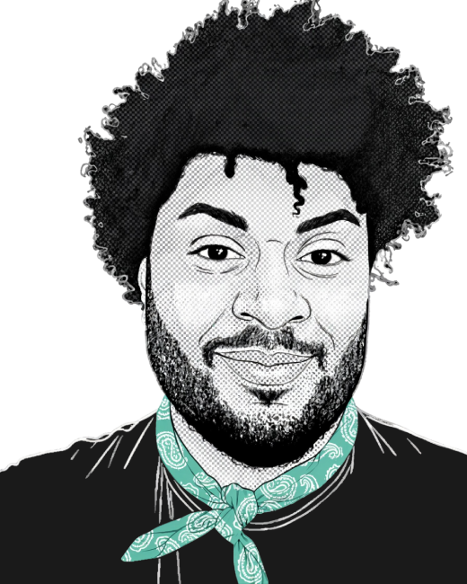 Line art portrait of Solomon Onyemere