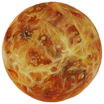 The original isolated acrylic texture of Venus painted by Katherine Griffin used as the sky focal point