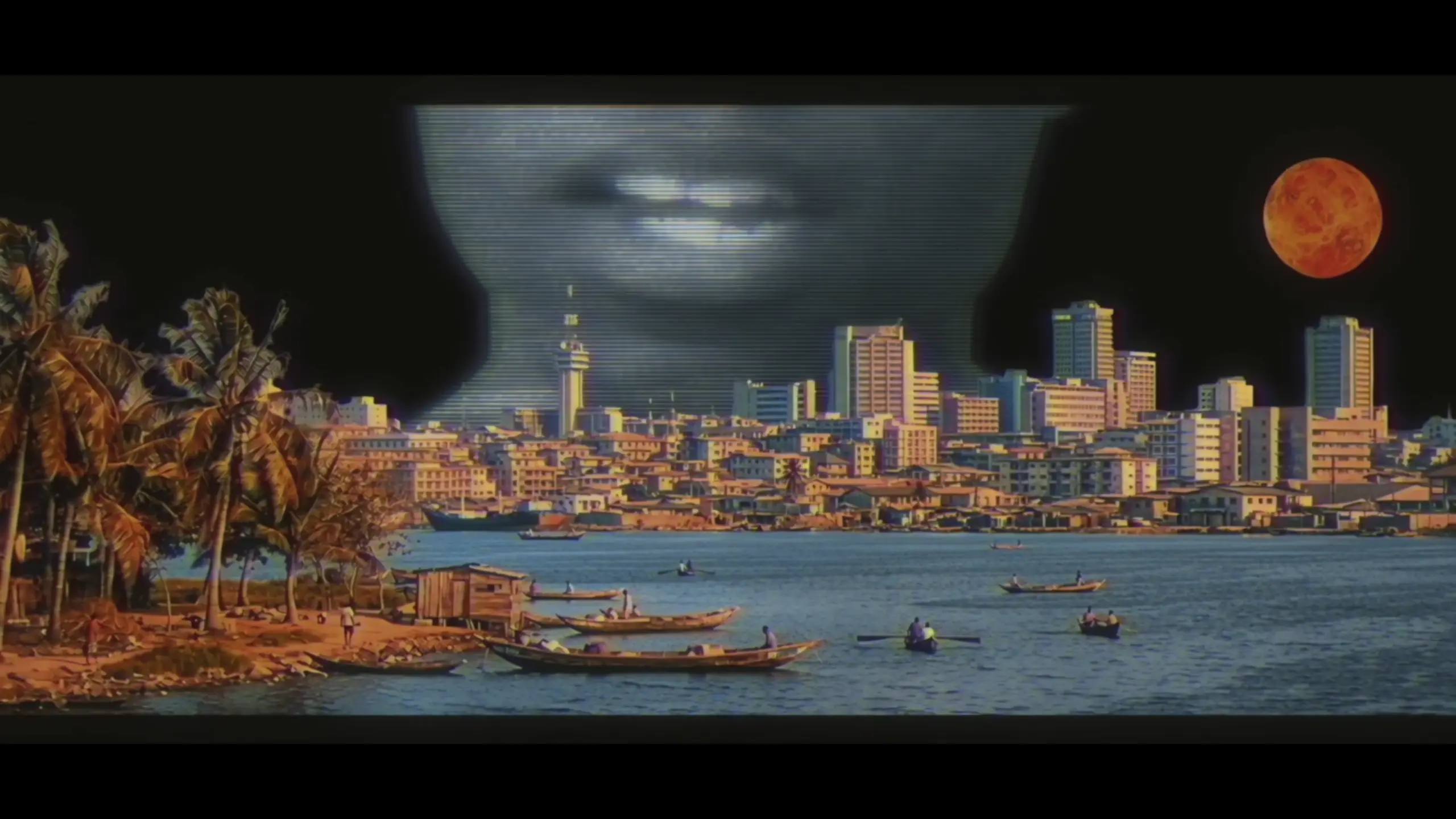 The original isolated acrylic texture of Venus painted by Katherine Griffin used as the sky focal point in The Fountain music video